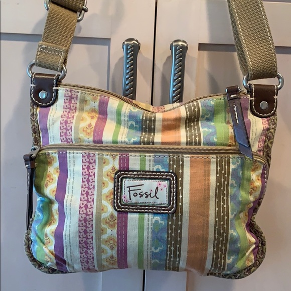 fossil fabric crossbody bags